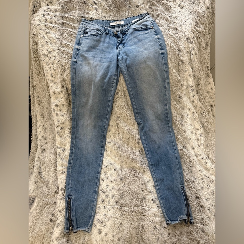 KanCan Blue Skinny Jeans with Authentic Faded Look
